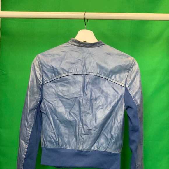 BCBG Maxazria Leather Jacket Blue Size XS - Picture 2 of 4